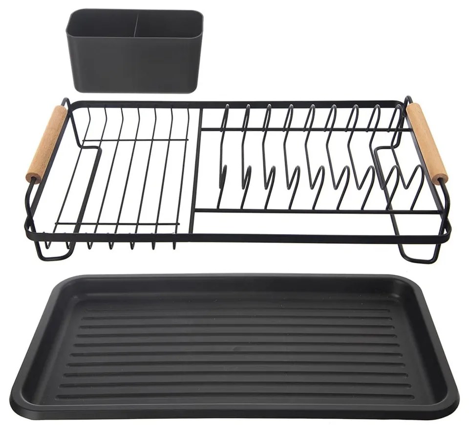 Fekete fém edényszárító 43x23,5 cm Radka – Orion