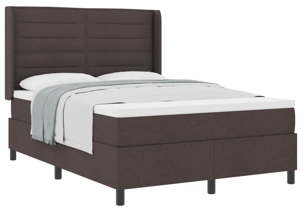 Boxspring Ágy Matrac Visszafogott Barna 160x200 cm Szövet