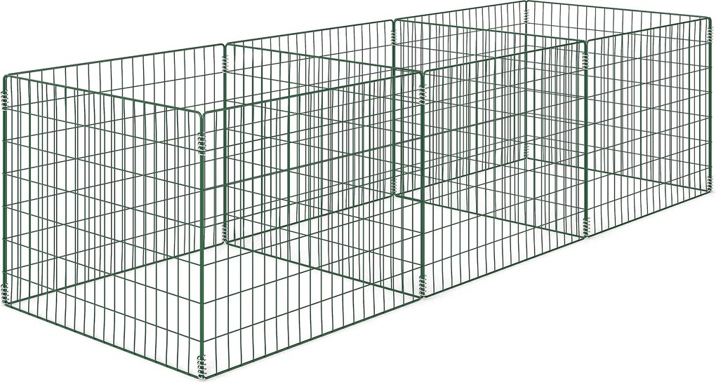 Outsunny Komposztáló 1680 Liter, 270 x 90 x 70 cm 3-állású Gyors Komposztáló Acélból, Időjárásálló Thermokomposztáló Nyitott Rácsos Dizájnnal, Kerti K