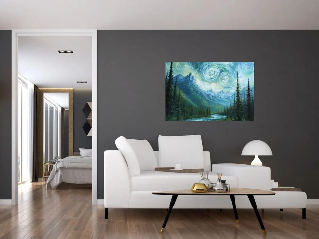 Kép - Táj Van Gogh érintésével (90x60 cm)