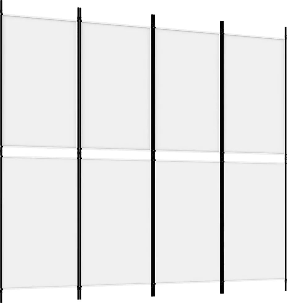 vidaXL 4 paneles fehér szövet térelválasztó 200x180 cm