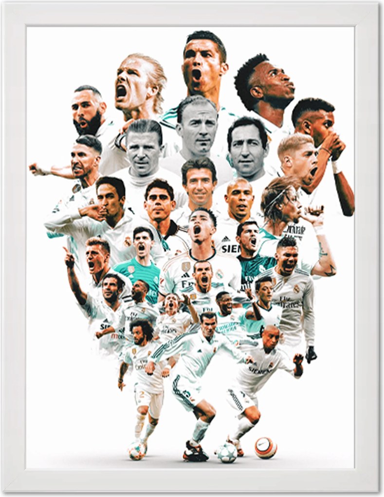Real Madrid legendái falikép ajándék keretben 40x30 cm
