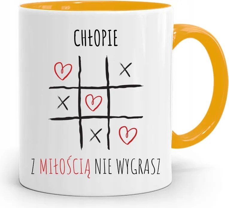 Sárga Bögre Fiúnak Szeretettel Nem Nyersz a fényképes nyomattal