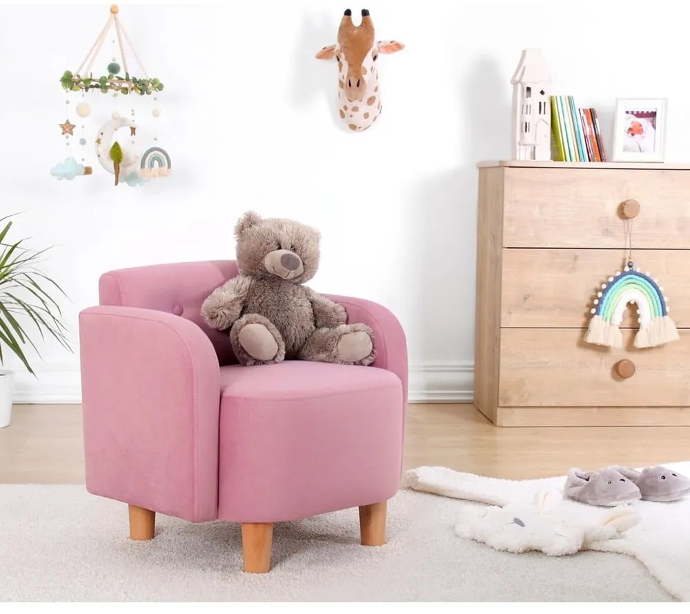 Rózsaszín gyerek fotel Volie – Artie