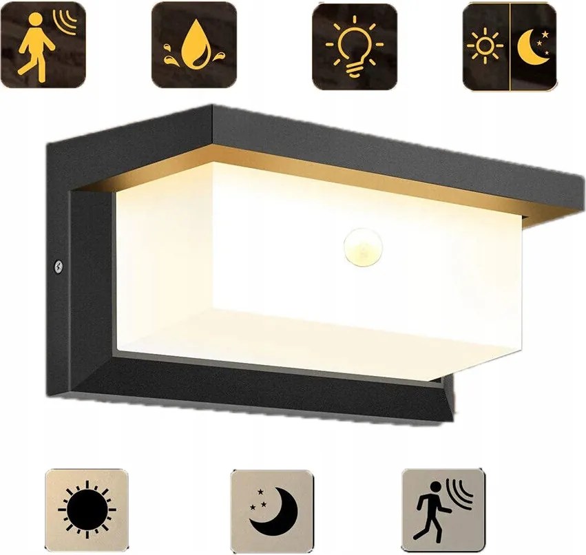 Kültéri fali lámpa mozgásérzékelővel Kerti fali lámpa Kültéri 18W