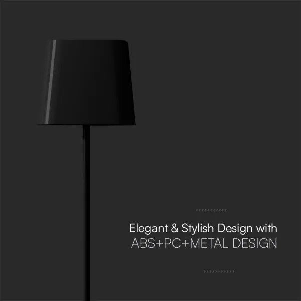 LED Napelemes mágneses asztali lámpa LED/5W/5V 3000-6000K 3600 mAh IP65 fekete