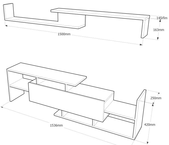 DREAM nappali szekrénysor barna/fehér színben