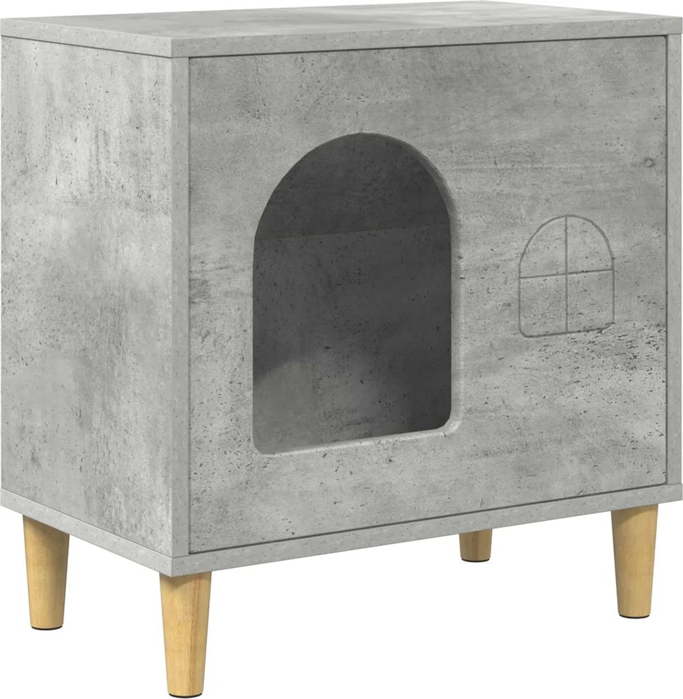 vidaXL Macska Ház Beton 51 x 30 x 52 cm Faanyag