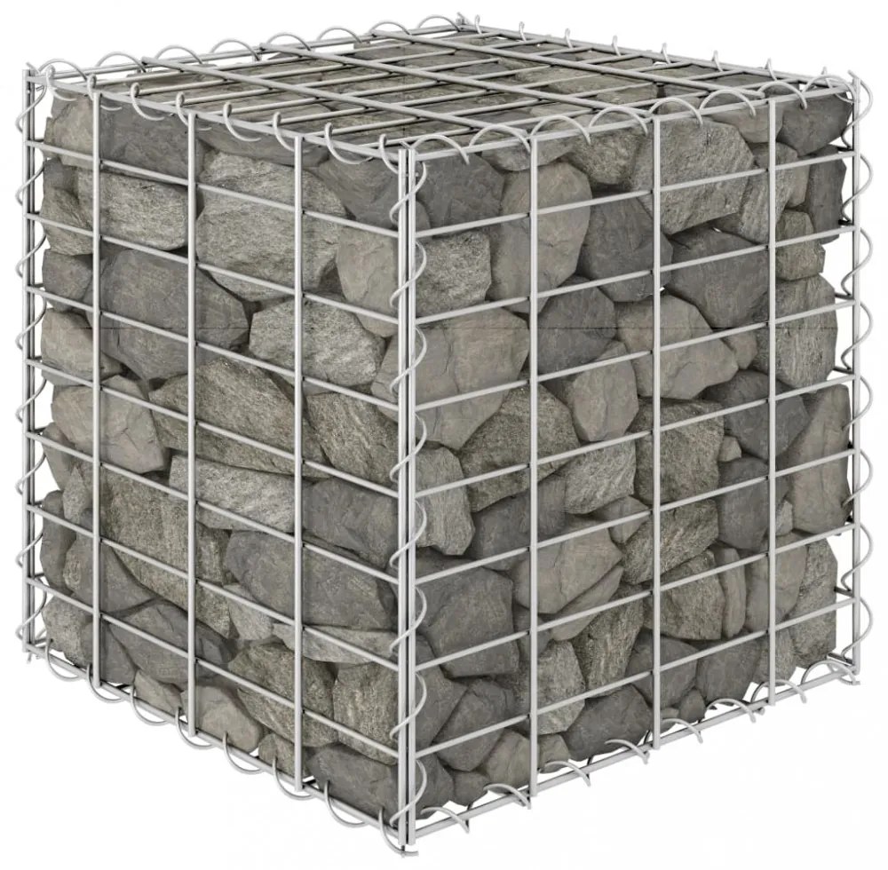 kocka alakú acélhuzal gabion magaságyás 40 x 40 x 40 cm