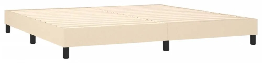 krémszínű szövet rugós és LED-es ágy matraccal 200 x 200 cm