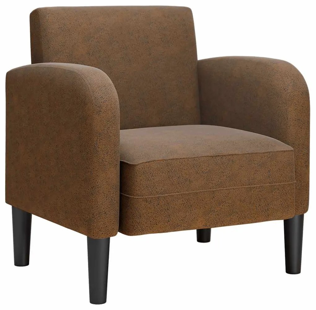 barna műbőr kanapé szék karfával 54 cm