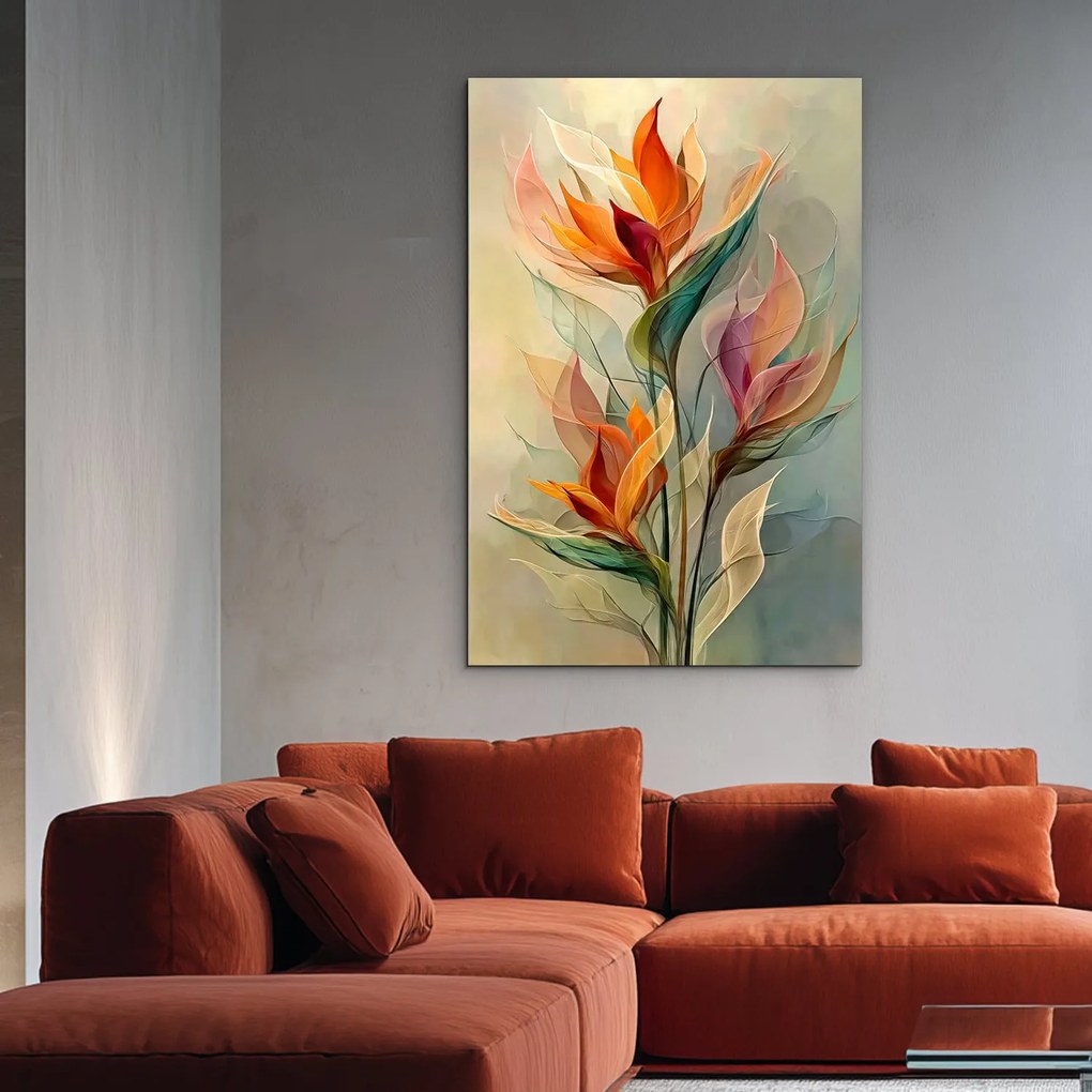 DUBLEZ | Fából készült kép - Absztrakt virágok