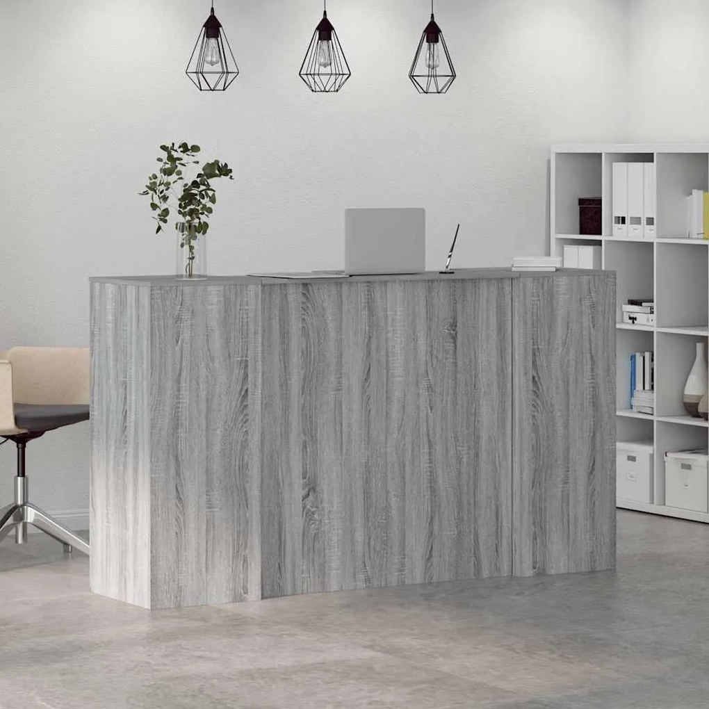 recepciós pult szürke sonoma 180x50x103,5 cm szerelt fa