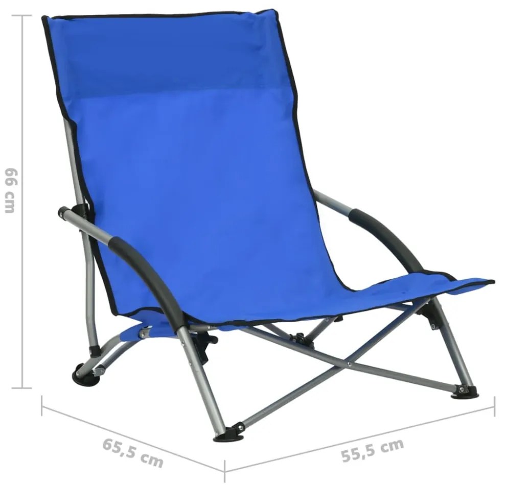 2 db összecsukható kék szövet strandszék