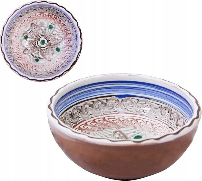 Konyhai Tál 300ml kézzel festett húsleves tál kerámia