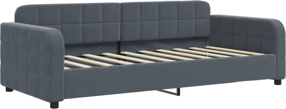 vidaXL sötétszürke bársony kanapéágy 90 x 190 cm