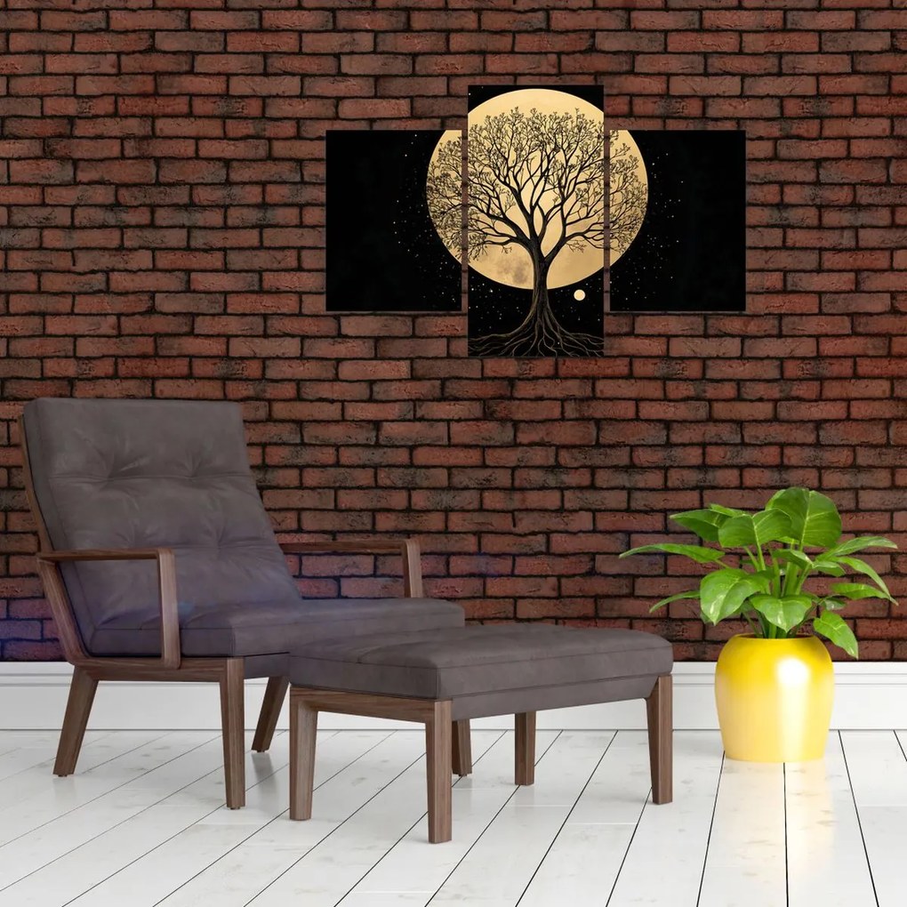 Kép – Fa arany teliholdban I. (90x60 cm)