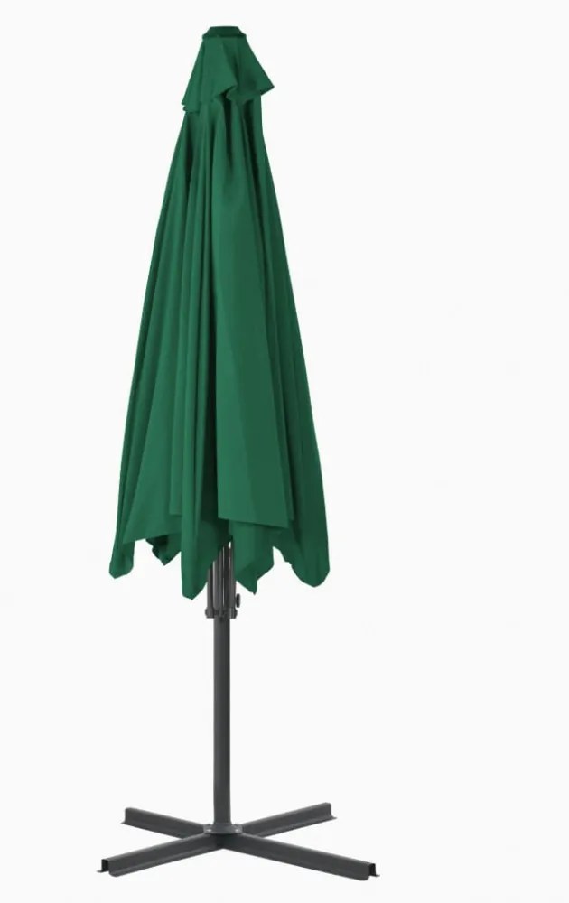zöld kültéri napernyő acélrúddal 300 cm