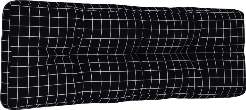 vidaXL fekete kockás szövet raklappárna 120 x 40 x 12 cm