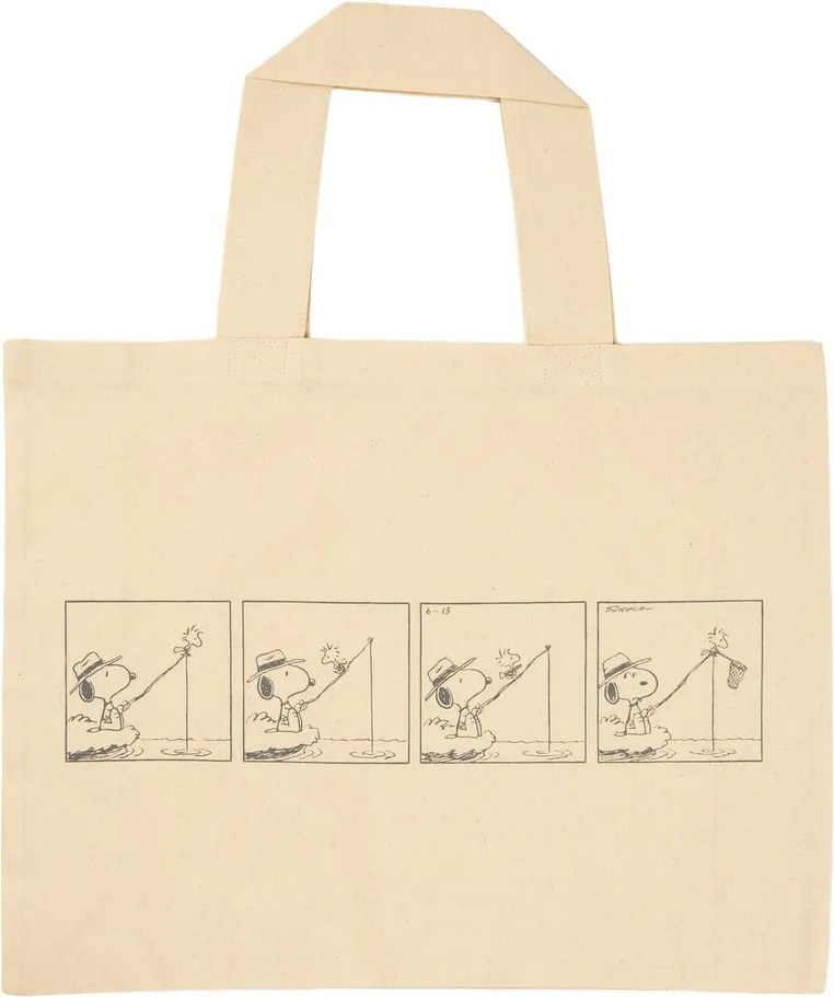 PEANUTS pamut táska 38x50cm ,Snoopy horgászik