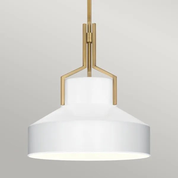 Quoizel QZ-BRECKEN-2P-AB-OPAL - Rúdon függesztett csillár BRECKEN 2xE27/60W/230V arany/fehér