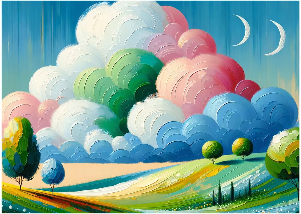 Kép - Tájkép felhővel (70x50 cm)