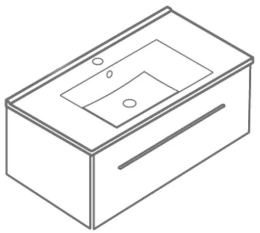 TMP SHARP 105 - FEKETE - fali fürdőszobabútor- Sanovit LUXURY 11105 mosdóval - 105 x 46 cm