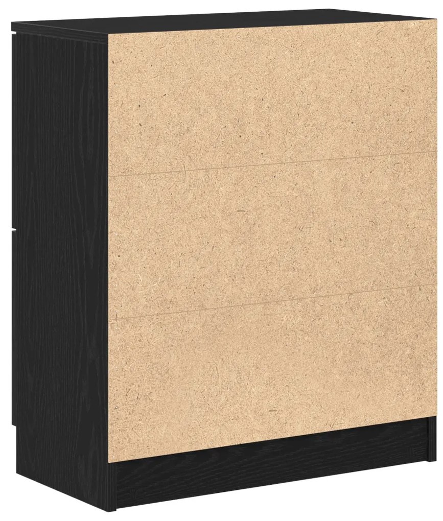 Fekete Tölgy Fiókos Szekrény - 60 x 30 x 70 cm - Mérnöki fából készült