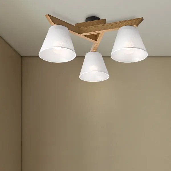 Brilagi - LED  Felületre szerelhető csillár  ANTHONY 3xE14/40W/230V tölgy/fehér