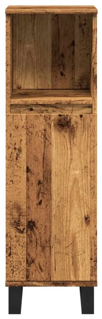 antik fa színű szerelt fa fürdőszobaszekrény 30 x 30 x 100 cm