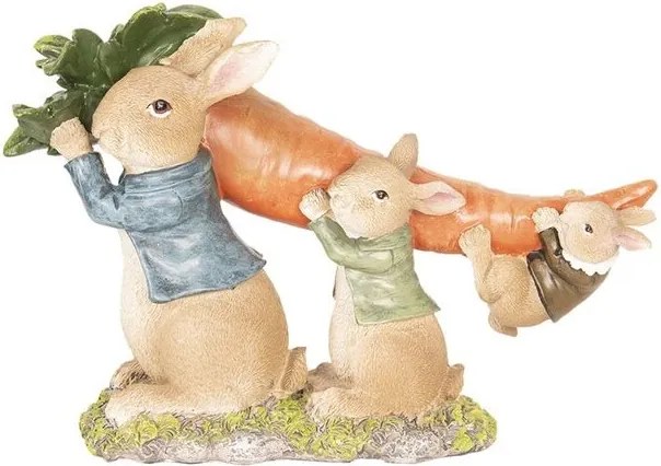 Húsvéti dekoráció Nyúl család sárgarépával, Clayre &amp; Eef 6PR2595
