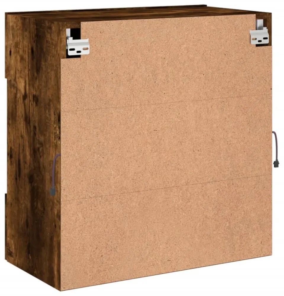füstös tölgy színű fali TV-szekrény LED-ekkel 58,5x30x60,5 cm