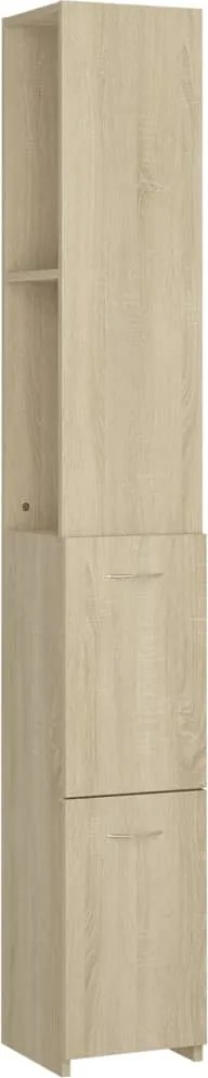 vidaXL sonoma tölgy színű szerelt fa fürdőszobaszekrény 25x26,5x170 cm