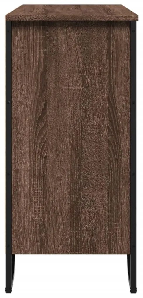 barna tölgy színű szerelt fa tálalószekrény 91 x 35,5 x 74,5 cm