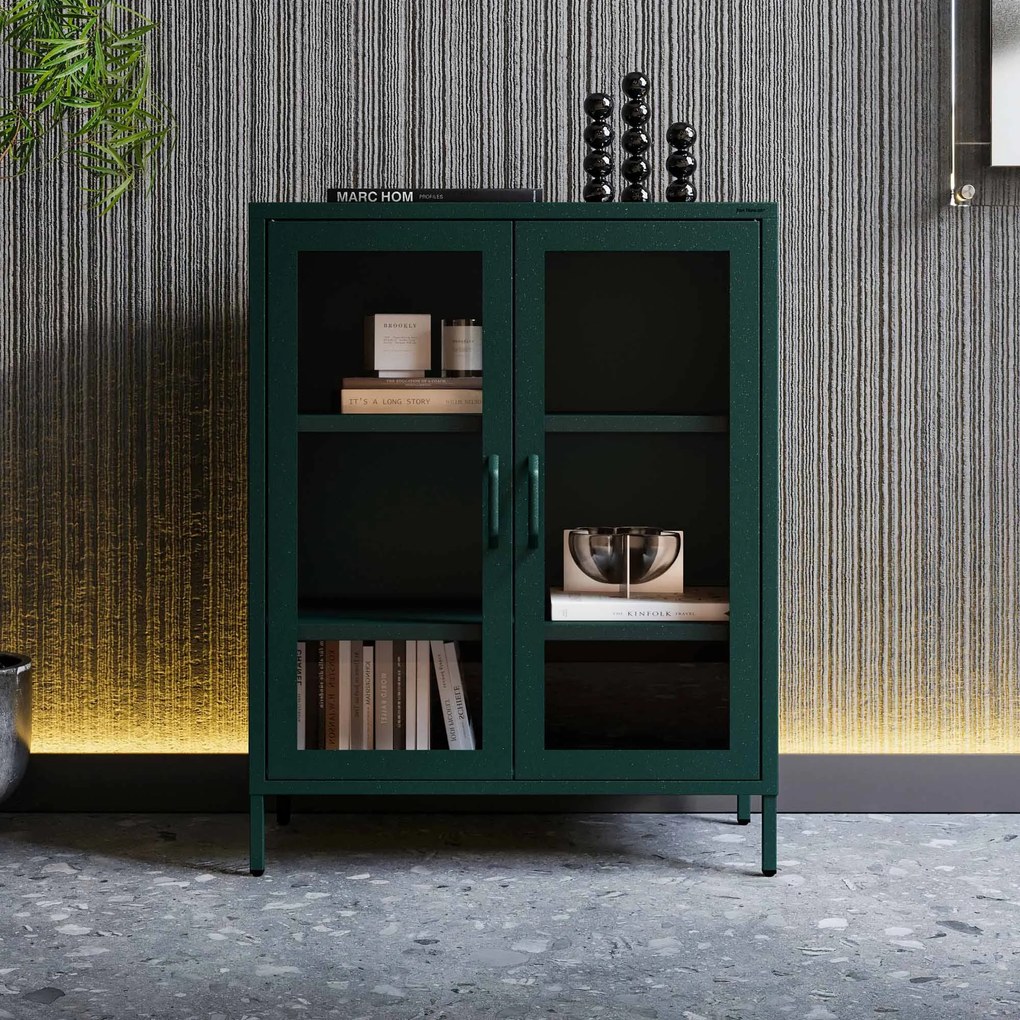 Vitrin GINA, 800 x 1015 x 400 mm, Modern: palack zöld