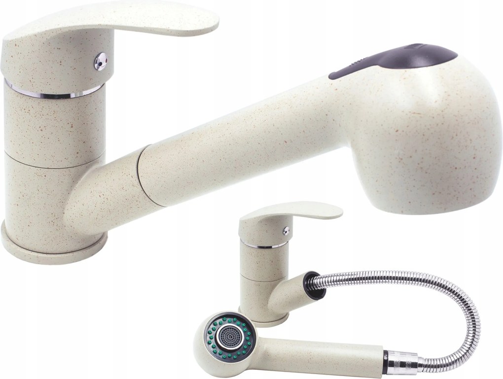 Hand Bézs Konyhai Csaptelep Kihúzható Kifolyócsővel