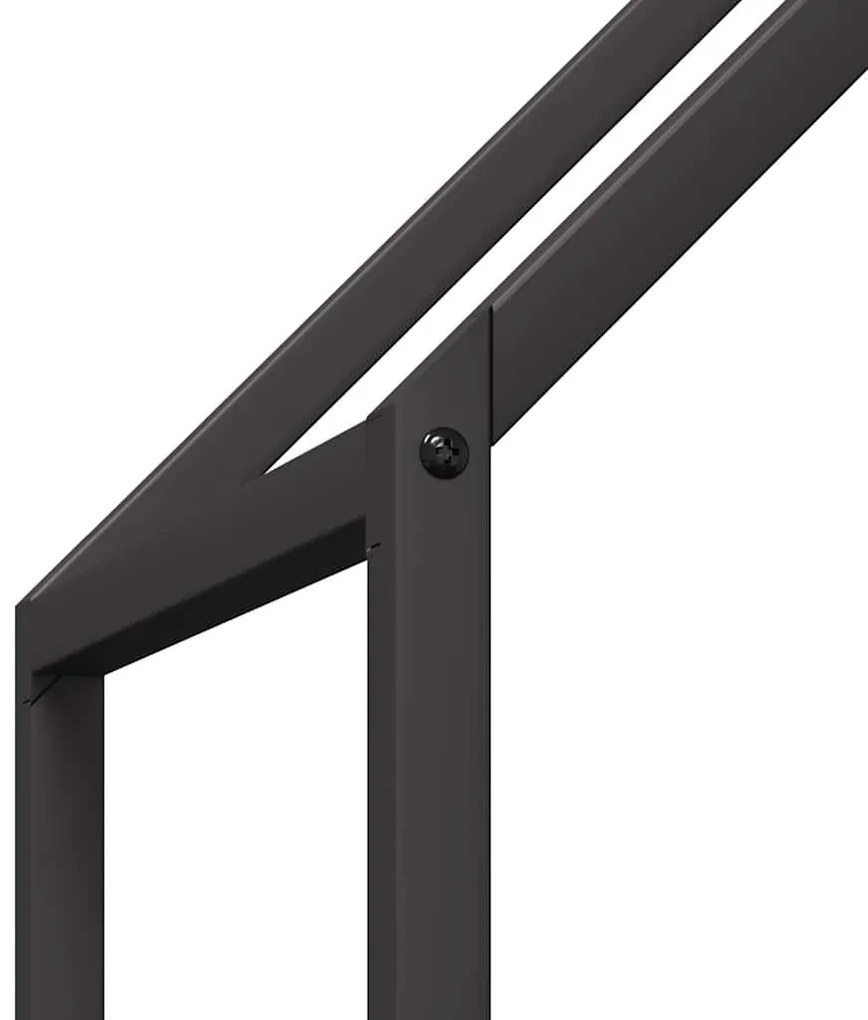 fekete hidegen hengerelt acél tűzifatároló 60x25x90 cm