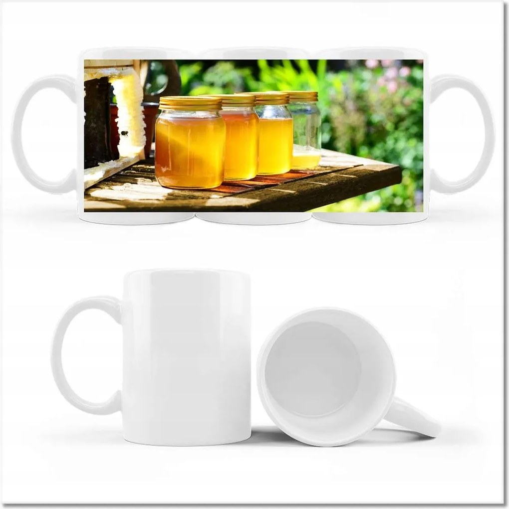 Nyomott mintás bögre Természetes méz