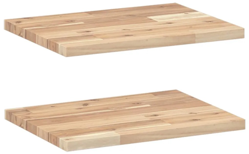 2 db kezeletlen tömör akácfa függőpolc 60 x 30 x 2 cm