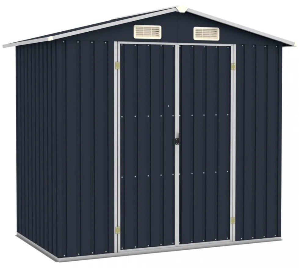 antracitszürke horganyzott acél kerti fészer 205 x 129 x 183 cm