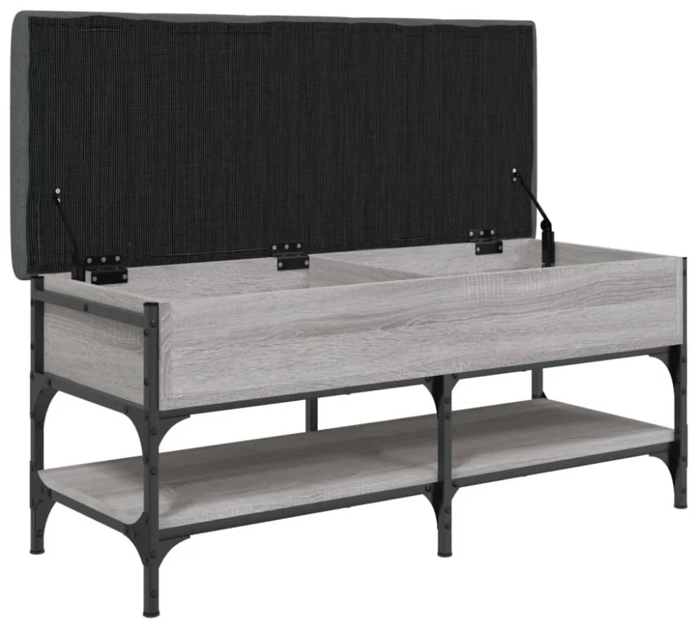 szürke sonoma színű szerelt fa cipőtároló pad 102 x 42 x 45 cm