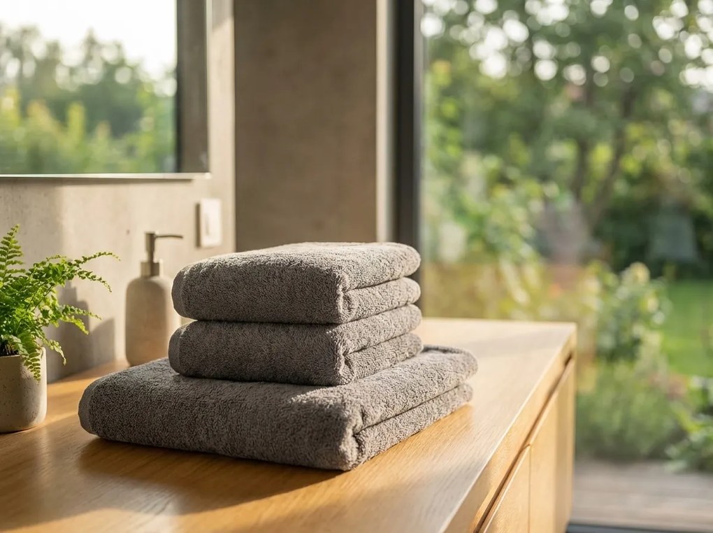 Fürdőlepedő NORIELLE 70x140 cm sötétszürke, 100% pamut