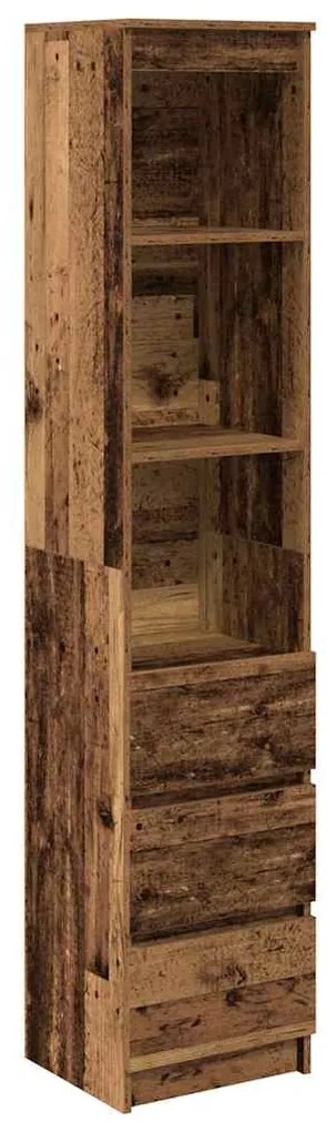 antik fa színű szerelt fa magasszekrény 37,5x35x180 cm