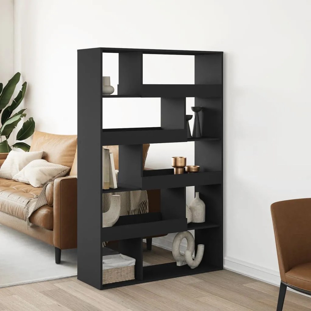 fekete szerelt fa térelválasztó 100 x 33 x 156,5 cm