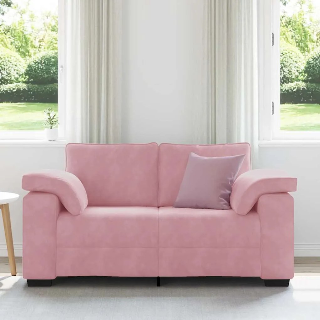 vidaXL rózsaszín bársony loveseat kanapé 120 cm