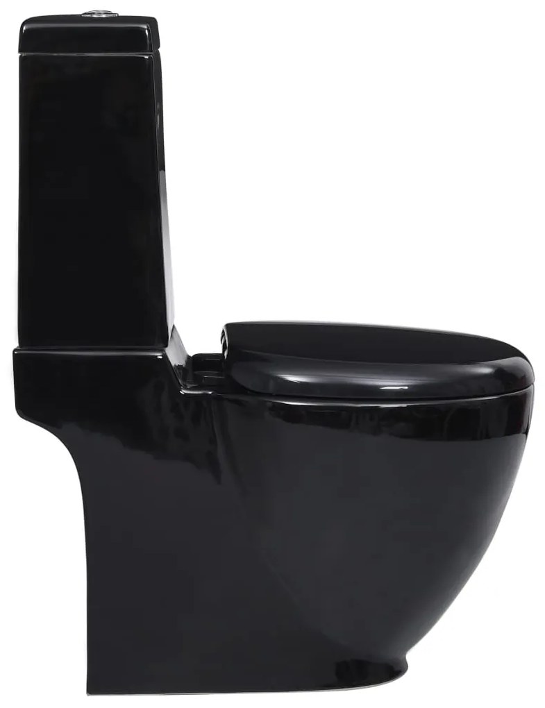 Fekete kerámia fürdőszobai kerek WC