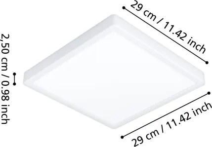 Eglo 901337 - FUEVA LED fürdőszobai mennyezeti lámpatest LED/13W/230V 29x29 cm IP44 fehér