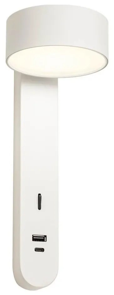 Redo 01-4640 - LED fali lámpa SADES LED/6W/230V CRI 90 USB fehér