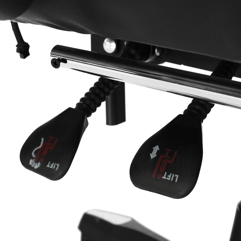 Irodai/gamer szék RGB LED világítással, fekete/fehér, JOVELA