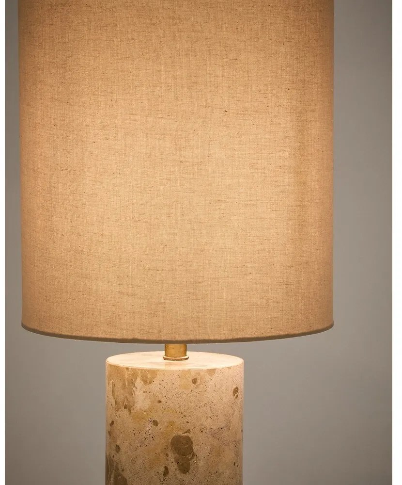 Bézs márvány asztali lámpa textil búrával (magasság 54 cm) Raze – Kave Home